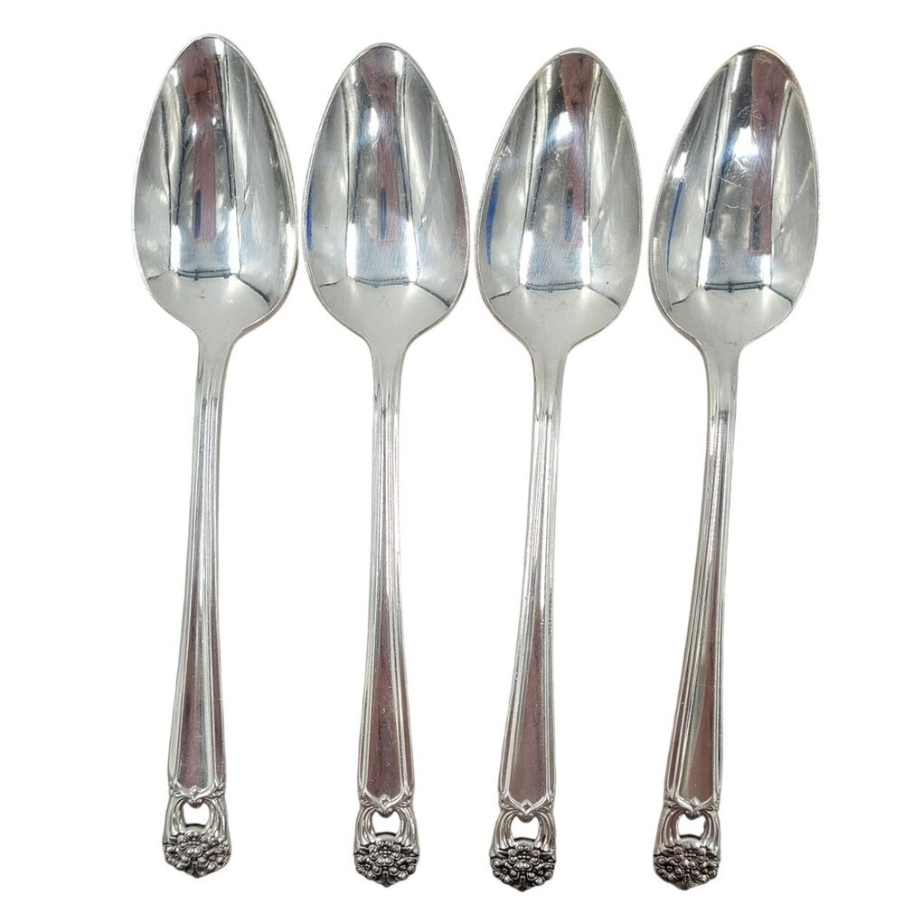 Rogers Brothers Silver Plate Eternally Yours Coquette 4‎ Teaspoons